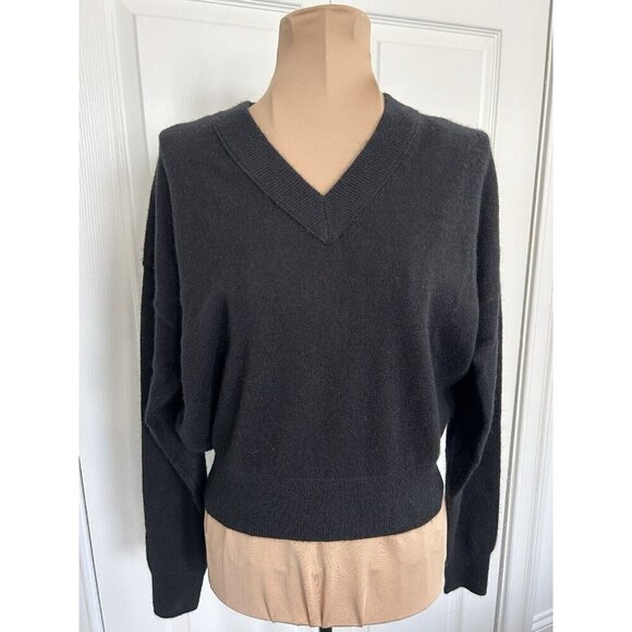 Madewell Warren (Re)sponsible Cashmere V-Neck Sweater Black Size XS - Picture 1 of 7